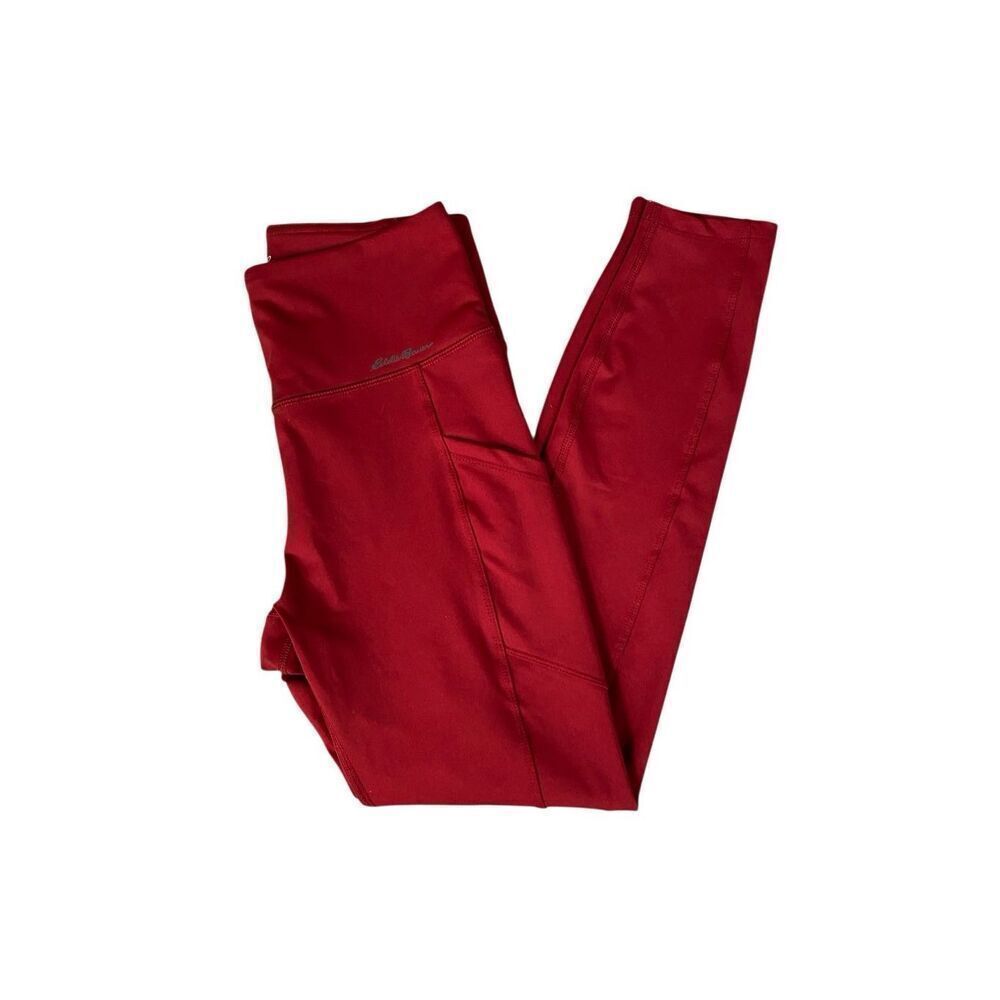 Authentic Eddie Bauer Legging Stretchy Light Trail 2 pockets Red Size Small yoga